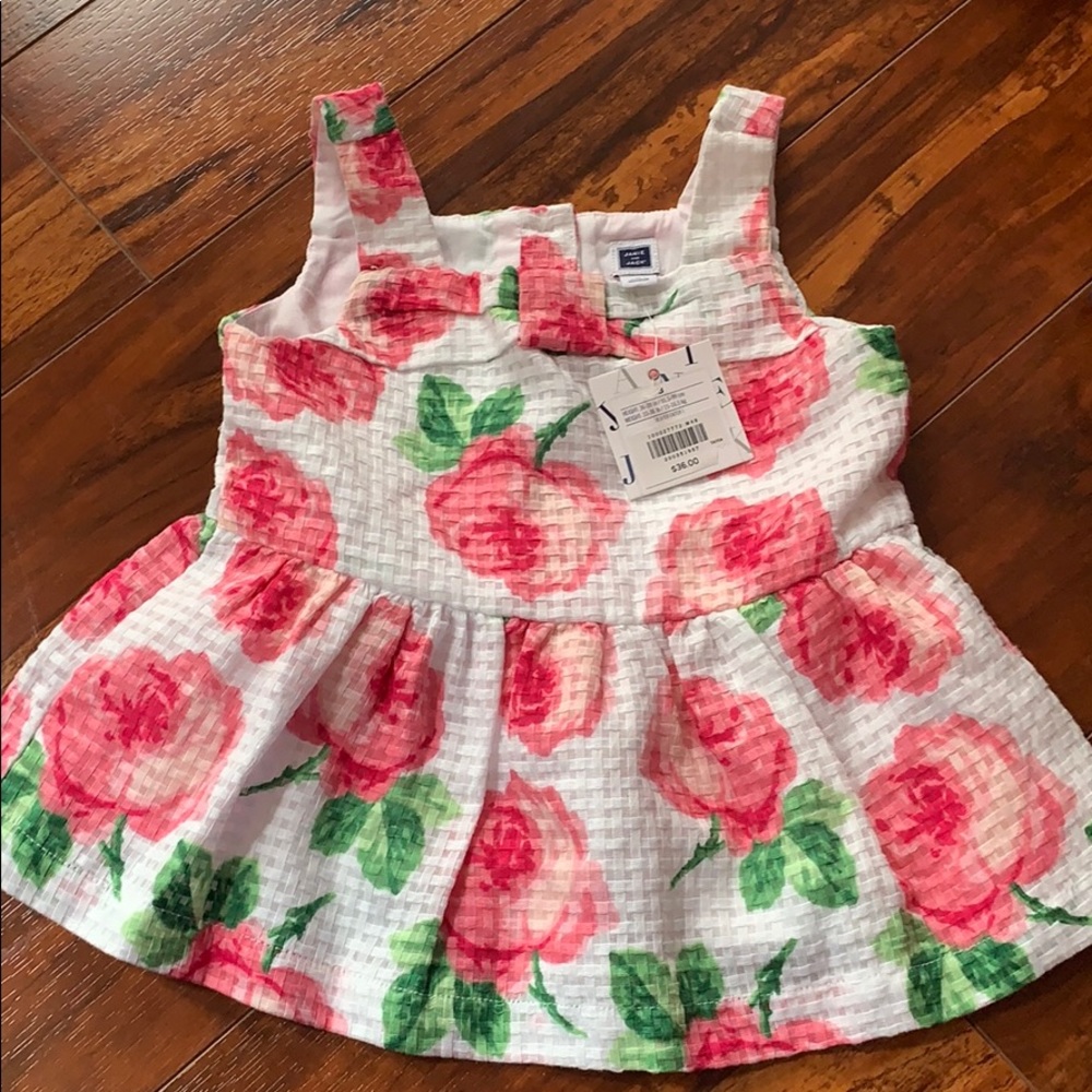 NWT Janie and Jack peplum top roses size 3